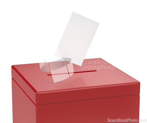 Image of Red ballot box with voting paper