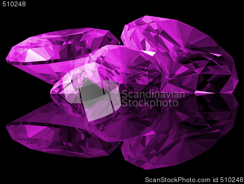 Image of 3d Amethyst Gems Isolated