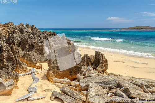 Image of paradise sand beach in Madagascar, Antsiranana, Diego Suarez