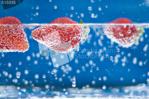 Image of Fresh Strawberries in Water