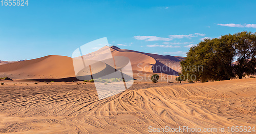 Image of beautiful Sesriem landscape in Namibia Africa