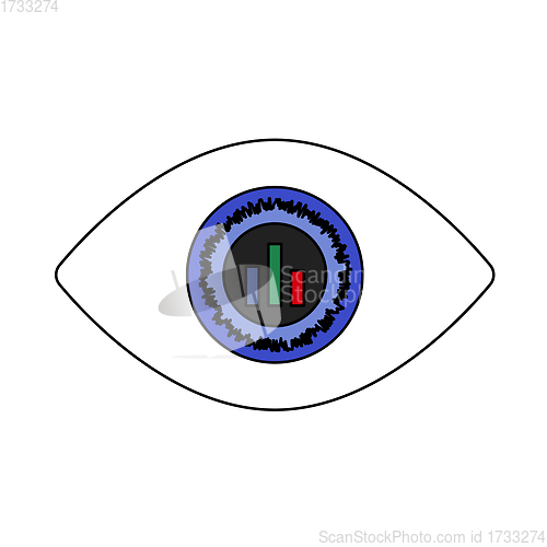 Image of Eye With Market Chart Inside Pupil Icon