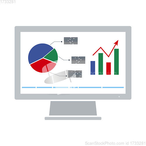 Image of Monitor With Analytics Diagram Icon