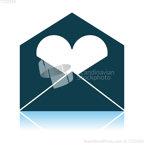 Image of Valentine Envelop With Heart Icon