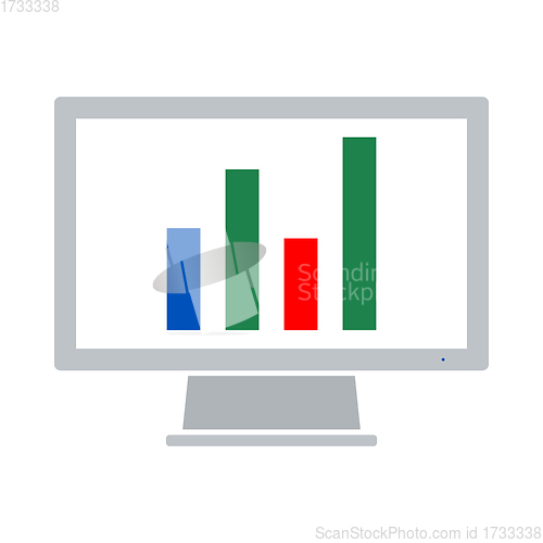 Image of Monitor With Analytics Diagram Icon