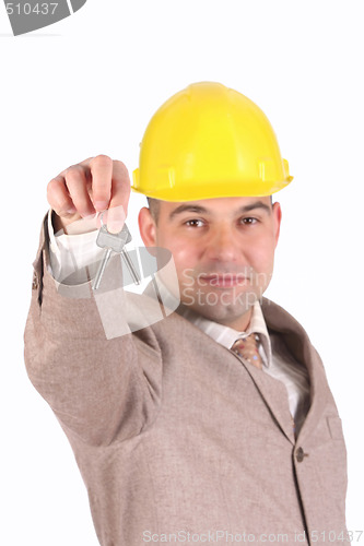Image of A businessman with keys 