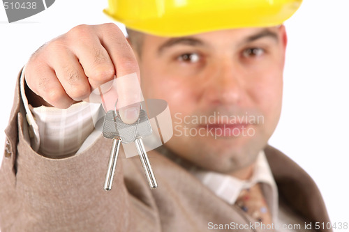 Image of A businessman with keys 