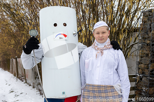 Image of People attend the Slavic Carnival Masopust