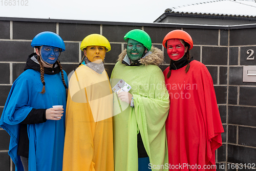 Image of People attend the Slavic Carnival Masopust