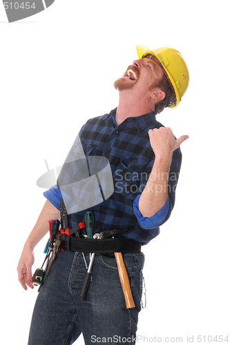 Image of construction worker tittering 