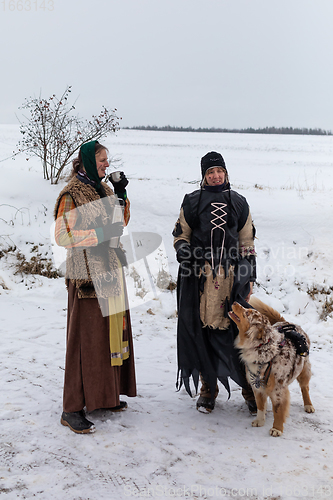 Image of People attend the Slavic Carnival Masopust