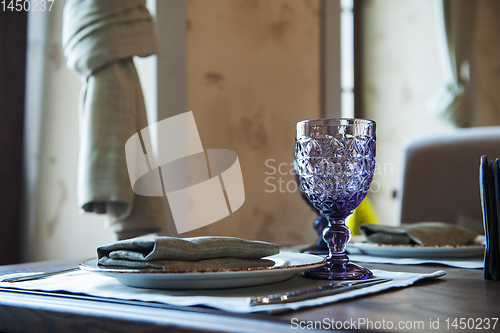 Image of Empty dish on table in restaurant.