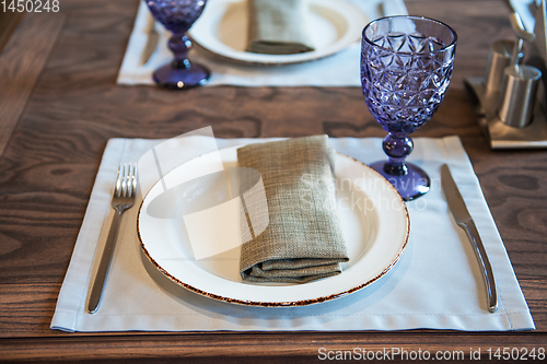 Image of Empty dish on table in restaurant.