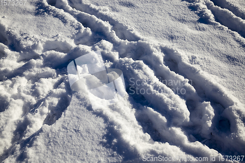 Image of track on a winter road