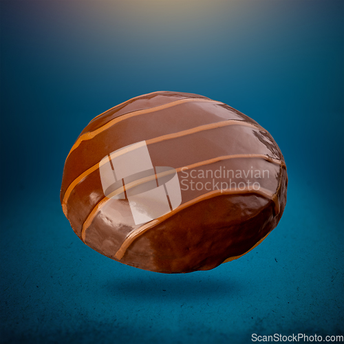 Image of Flying doughnut with chocolate glaze