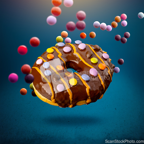 Image of Flying delicious donut