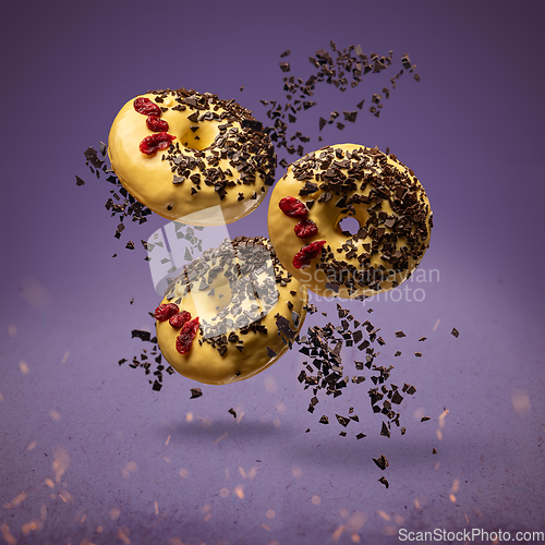 Image of Flying donuts with sprinkles
