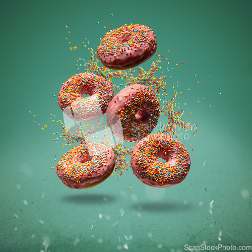 Image of Flying sweet donuts