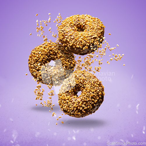 Image of Donuts sprinkled with crunchy peanut