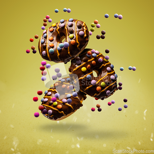 Image of Flying donuts with firecracker