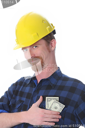 Image of construction worker with earnings