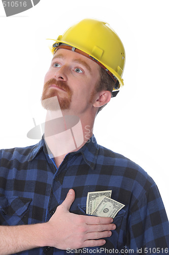 Image of construction worker with earnings