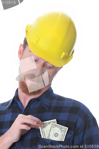 Image of construction worker with earnings