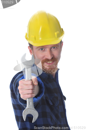 Image of construction worker handle double wrench 