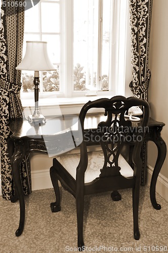 Image of Antique desk and chair