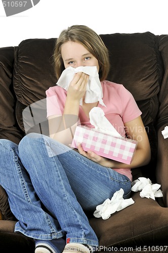 Image of Teenage girl with a cold