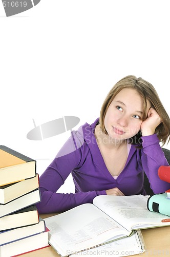 Image of Teenage girl studying