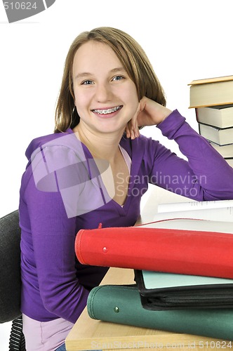 Image of Teenage girl studying