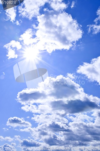 Image of Blue sky shining sun