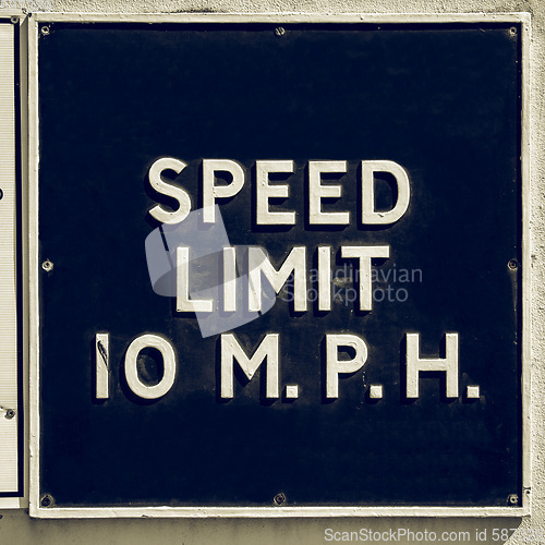 Image of Vintage looking Speed limit sign