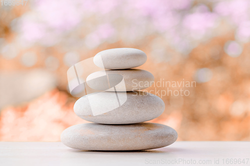 Image of balancing pile of pebble stones, like ZEN stone