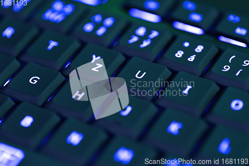 Image of Closeup of laptop or desktop computer keyboard