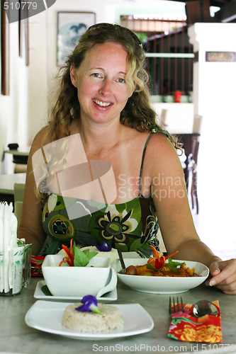 Image of woman dining