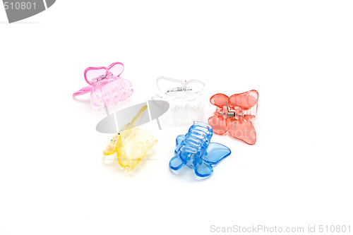 Image of Colour pins for hair, butterflies