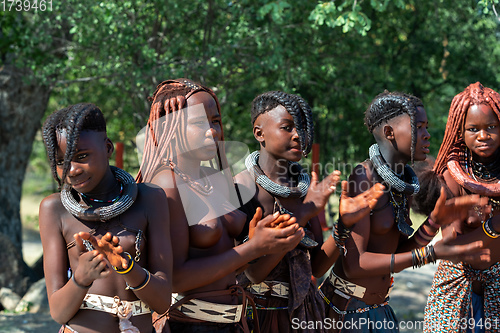 Image of Himba woman with in the village, namibia Africa