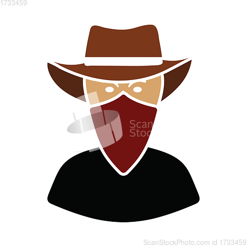 Image of Cowboy With A Scarf On Face Icon