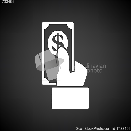 Image of Hand Hold Dollar Banknote Icon