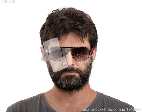 Image of portrait of ordinary bearded man