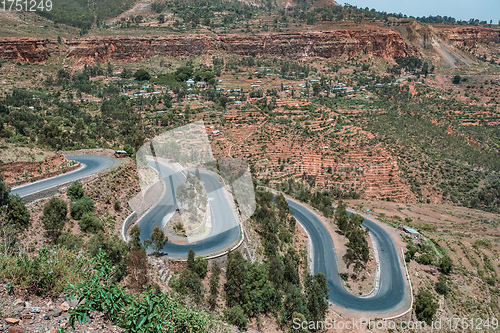 Image of winding road in Semien, Simien Mountains, Ethiopia