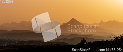 Image of Sunrise landscape Axum Simien Ethiopia
