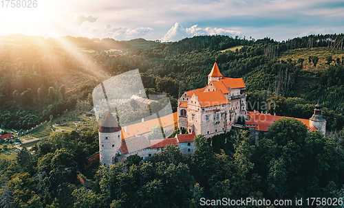 Image of historical medieval castle Pernstejn, Czech Republic