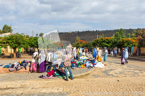 Image of tigray people in center of of Aksum, Ethiopia Africa