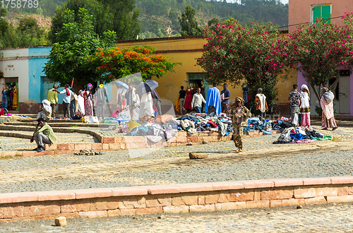 Image of tigray people in center of of Aksum, Ethiopia Africa