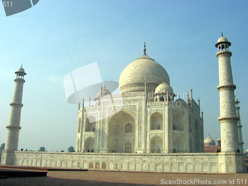 Image of Taj Mahal sideways. Agra. India