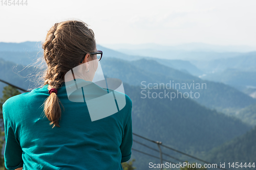 Image of Woman in mountains