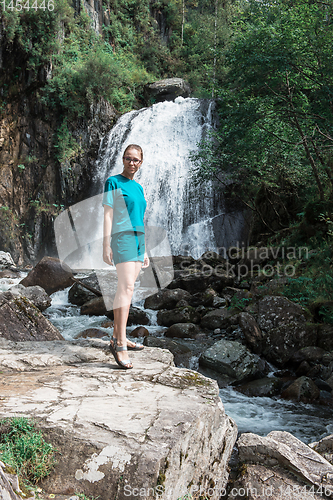 Image of Woman at Korbu Waterfall